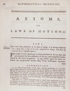 Axioms, or Laws of Motion, from Volume I of The Mathematical Principles of Natural Philosophy by Sir Isaac Newton 1777