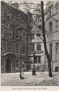 Back of Dicks Coffee House, Hare Court, Temple by English School