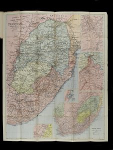 Bacon’s Large-Scale Map of the Transvaal Orange Free State and Natal with extension south to Port Elizabeth, South Africa by English School