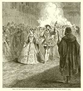 Ball at Old Greenwich Palace. King Henry VIII dancing with Anne Boleyn, 1527 by English School
