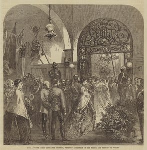 Ball at the Royal Artillery Grounds, Finsbury, Reception of the Prince and Princess of Wales (engraving)