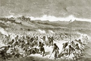 Ball Playing Among the Choctaw Indians by English School