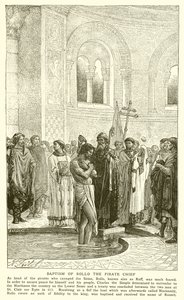 Baptism of Rollo the Pirate Chief by English School