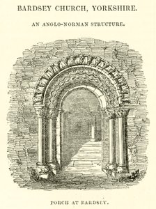 Bardsey Church, Yorkshire, an Anglo-Norman Structure, Porch at Bardsey by English School