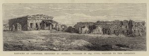 Barracks at Cawnpore, defended by General Wheeler in 1857, until reduced to this Condition
