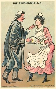 Barrister Touching Up a Pretty Maid by English School