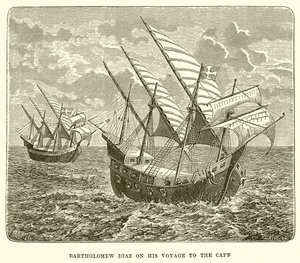 Bartholomew Diaz on his Voyage to the Cape by English School