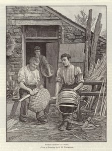 Basket Makers at Work by English School