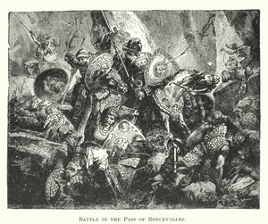 Battle in the Pass of Roncevalles by English School