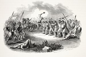 Battle of Rhuddlan Marsh by English School