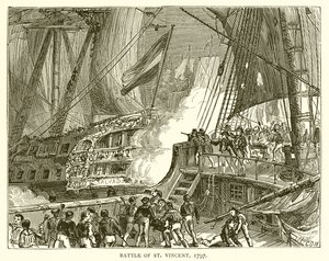 Battle of St. Vincent, 1797 by English School