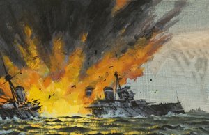 Battleship Being Sunk by English School