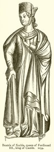 Beatrix of Swabia, Queen of Ferdinand III, King of Castile. 1234 by English School
