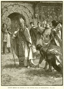Becket Before His Enemies in the Council Hall at Northampton by English School