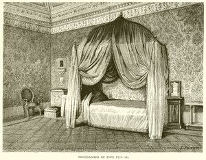 Bedchamber of Pope Pius IX by English School
