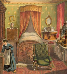 Bedroom with Maid Cleaning by English School