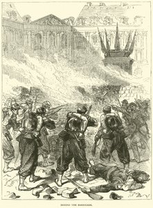 Behind the Barricade, April 1871 by English School