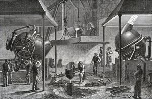 Bessemer Process, Steel Works, Sheffield by English School