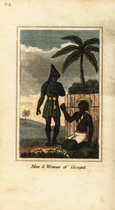 Bijogos Man and Woman of Cazegut, Bissagos Islands, Guinea Bissau, West Africa