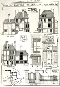 Bijou Residence Sunnycote, Hampstead, for John Ingle Lee Esq, from The Building News, 23rd February 1877