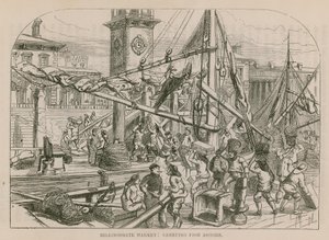 Billingsgate Market, Carrying Fish Ashore by English School