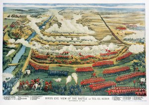 Birds-Eye View of the Battle of Tel el-Kebir on 13th September 1882 by English School