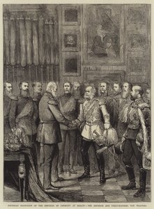 Birthday Reception of the Emperor of Germany at Berlin, the Emperor and Field-Marshal von Wrangel by English School