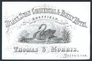 Black Swan Commercial & Family Hotel, Sheffield, Trade Card by English School