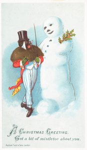 Black man talking to Snowman