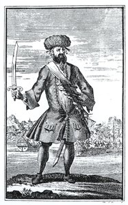 Blackbeard the Pirate, from A General History of the Robberies and Murders of the most Notorious Pyrates by Captain Charles Johnson, published 1724 by English School