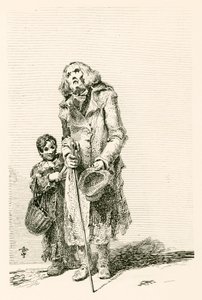 Blind Beggar Attended by a Boy by English School