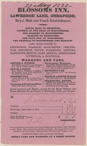 Blossoms Inn, Lawrence Lane, Cheapside, Bill by English School