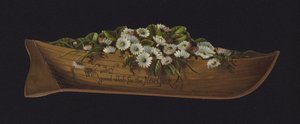 Boat Filled with Daisies, New Year Greetings Card, Late 19th or Early 20th Century