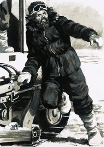 Bob Thomson jumped out onto the ice of Antarctica by English School