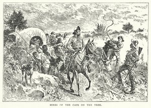 Boers of the Cape on the Trek by English School