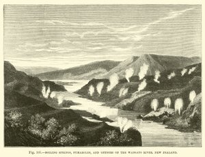 Boiling springs, fumaroles, and geysers on the Waikato River, New Zealand by English School