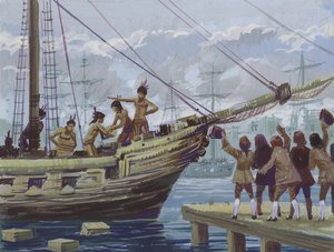 Boston Tea Party by English School
