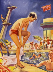 Boy Drying Himself at the Swimming Pool