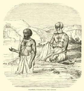 Brahmins Worshipping the Ganges by English School