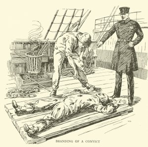 Branding a convict by English School