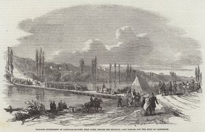 Bridging Experiment at Joinville-le-Pont, near Paris, before the Emperor, Lord Raglan, and the Duke of Cambridge by English School
