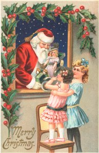 British Christmas Card by English School