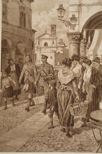 British Highlanders Made Welcome at a French Town