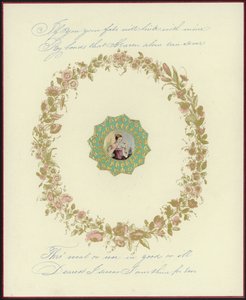 British Valentine card with an image of a woman by English School