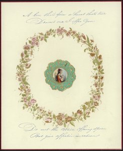 British Valentine card with an image of a woman by English School