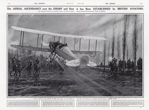 British Aeroplane Escaping a German Patrol, World War I, Belgium