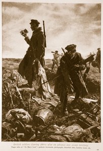 British Soldiers Clearing Debris after an Advance into Enemy Territory, 1914-19 by English School