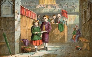 Brother and Sister Singing Hymns at Church by English School