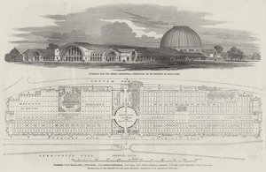 Building for the Great Industrial Exhibition, to be erected in Hyde-Park (engraving) by English School
