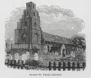 Burgh St Peter Church (engraving) by English School